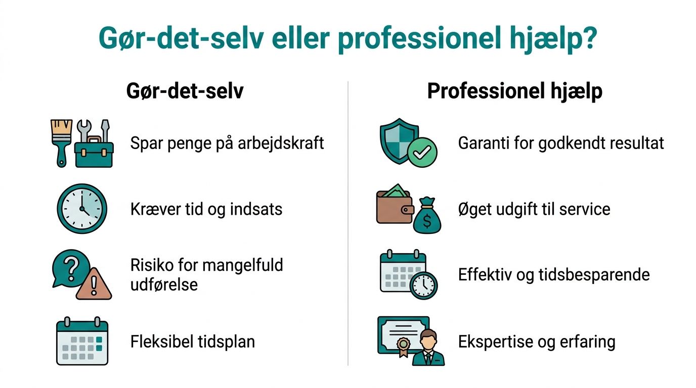 Fraflytning med professionel hjælp eller selvhjælp - fordele og ulemper.