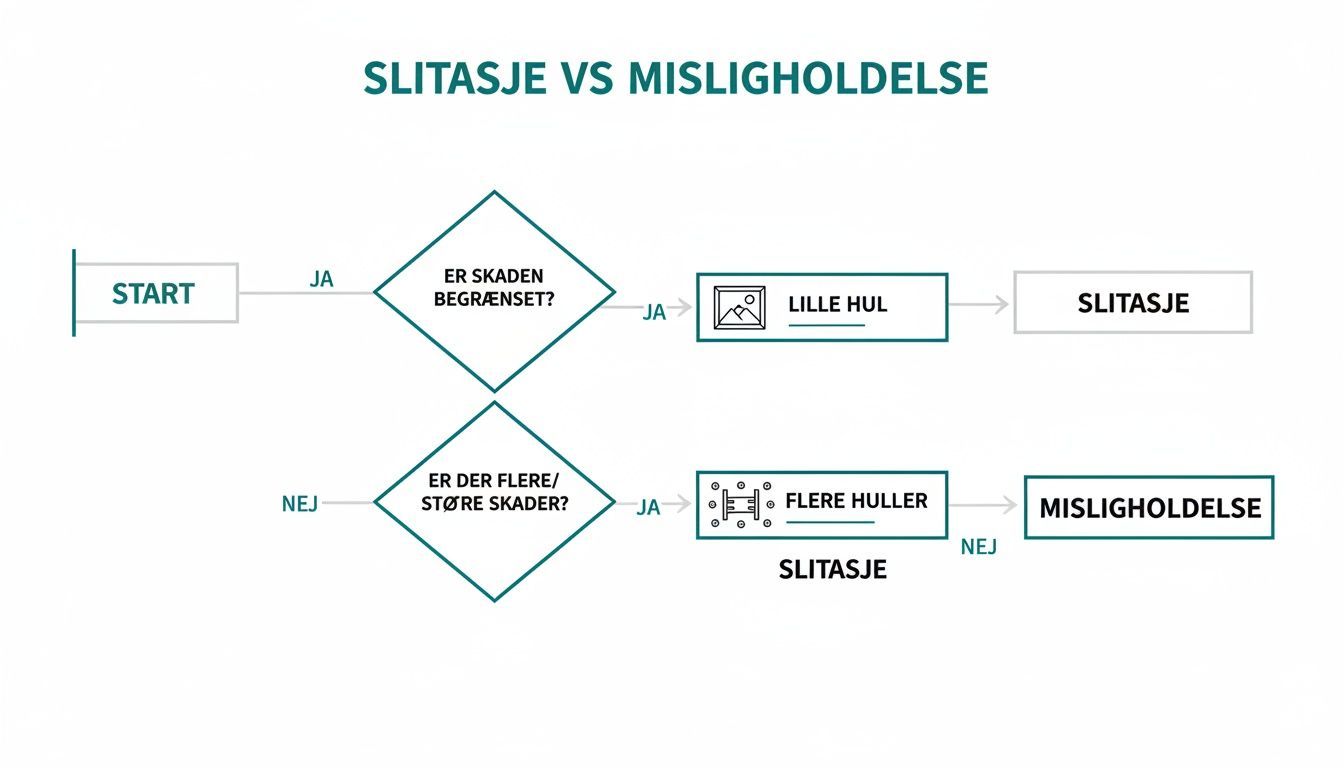 Spartling af vægskader ved fraflytning for en glat finish.