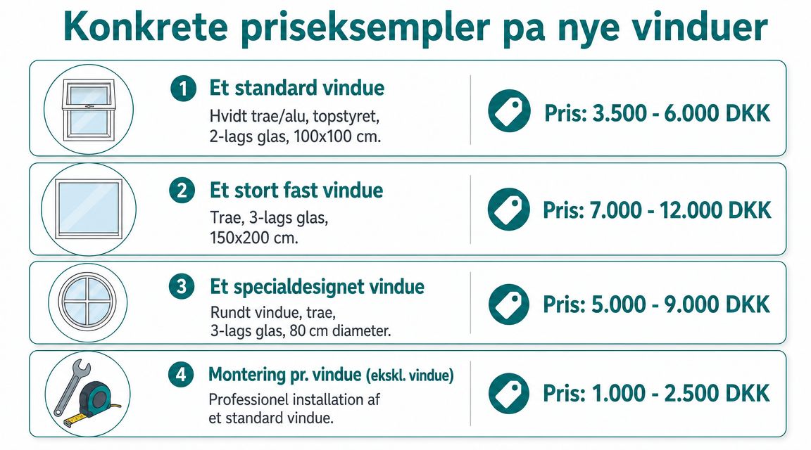 Konkrete priseksempler på nye vinduer