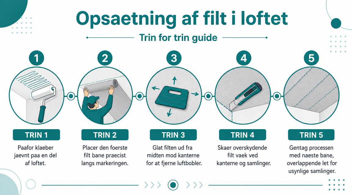 Trin-for-trin guide til opsætning af loftfilt i lejebolig.