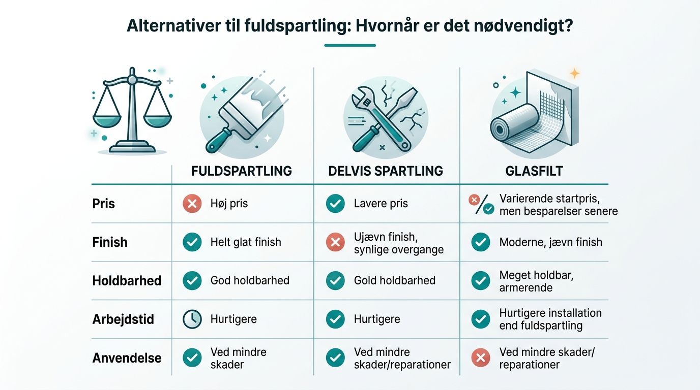 Fuldspartling af vægge med fokus på pris, finish og holdbarhed.
